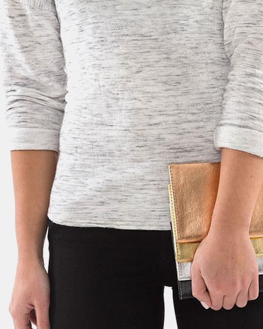 Metallic Large Wallet ~ vegan