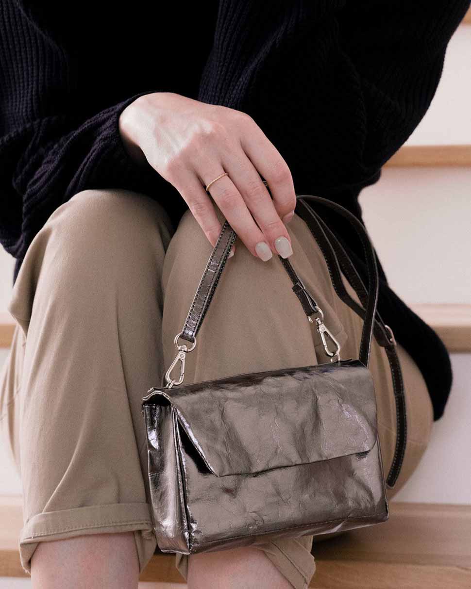 Small Terme Pochette Metallic vegan